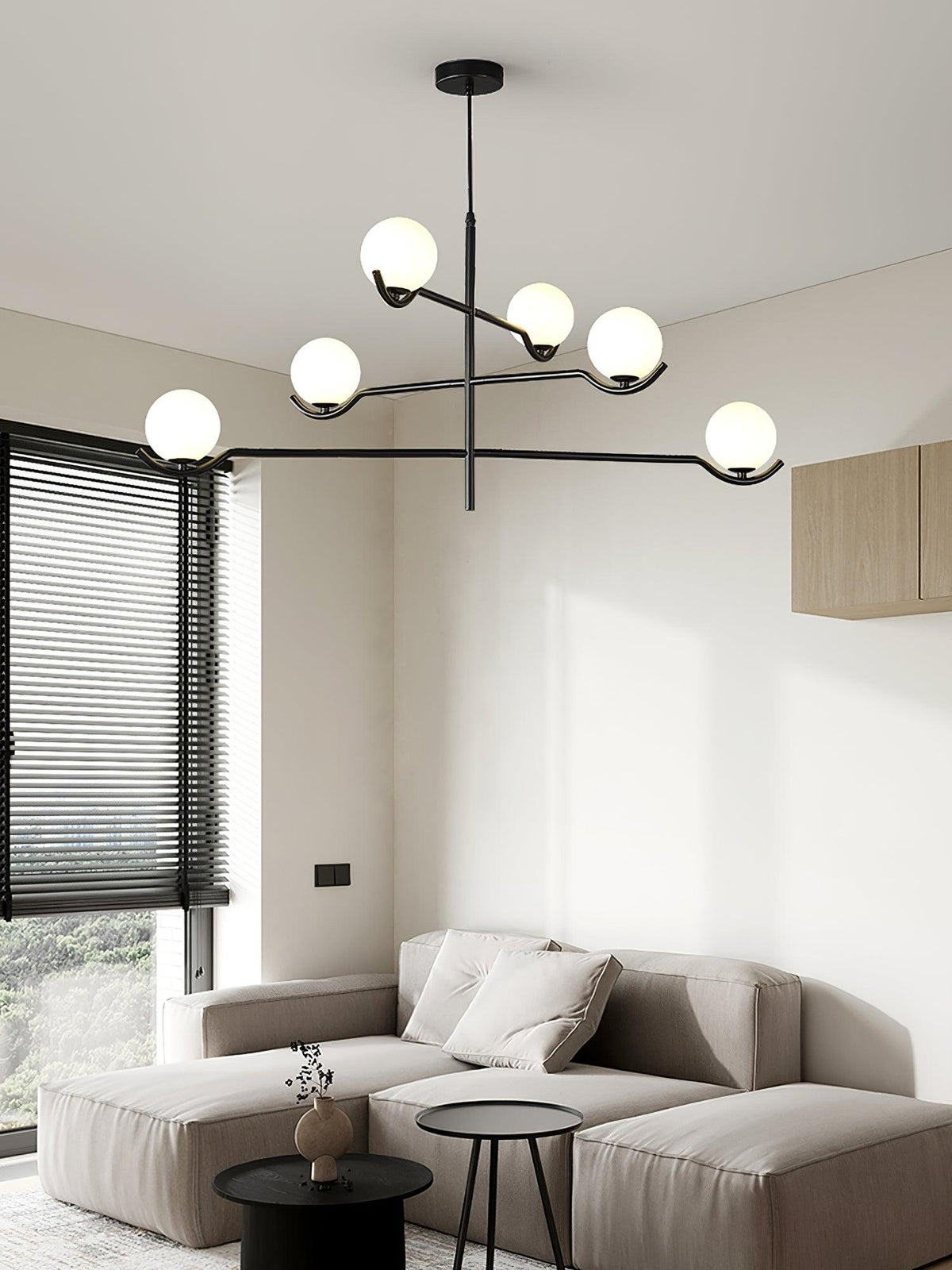 Kominex hanglamp met zwart glasframe