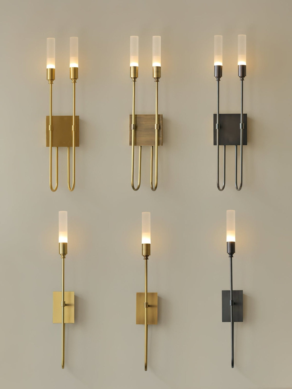 Yvori wandlamp met dubbele staaf minimalistisch