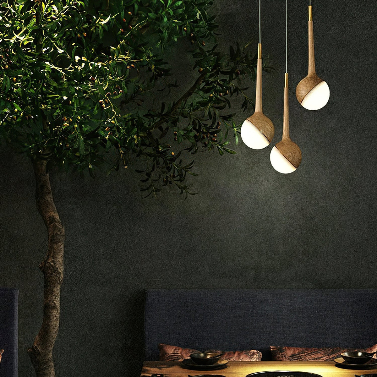 Rivenian kroonluchter met acryldruppels en LED