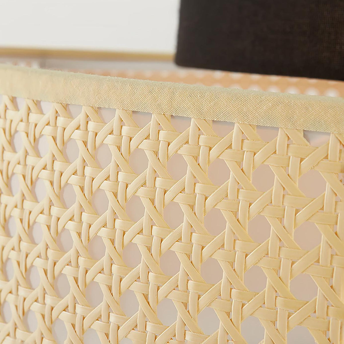 Zerither rotan hanglamp met stoffen kap