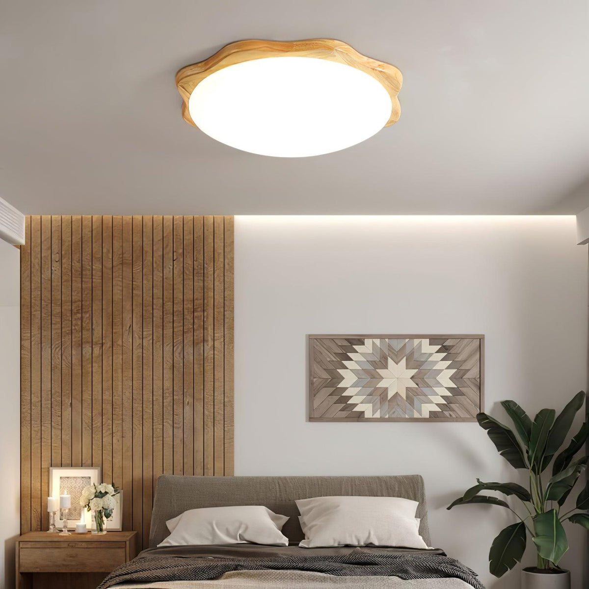 Myshae Moderne minimalistische plafondlamp van rubberhout
