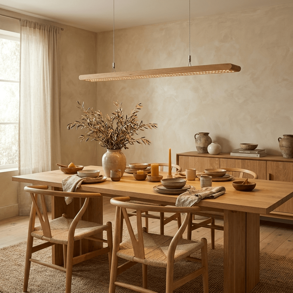 Dual Louver hout Linear hanglamp