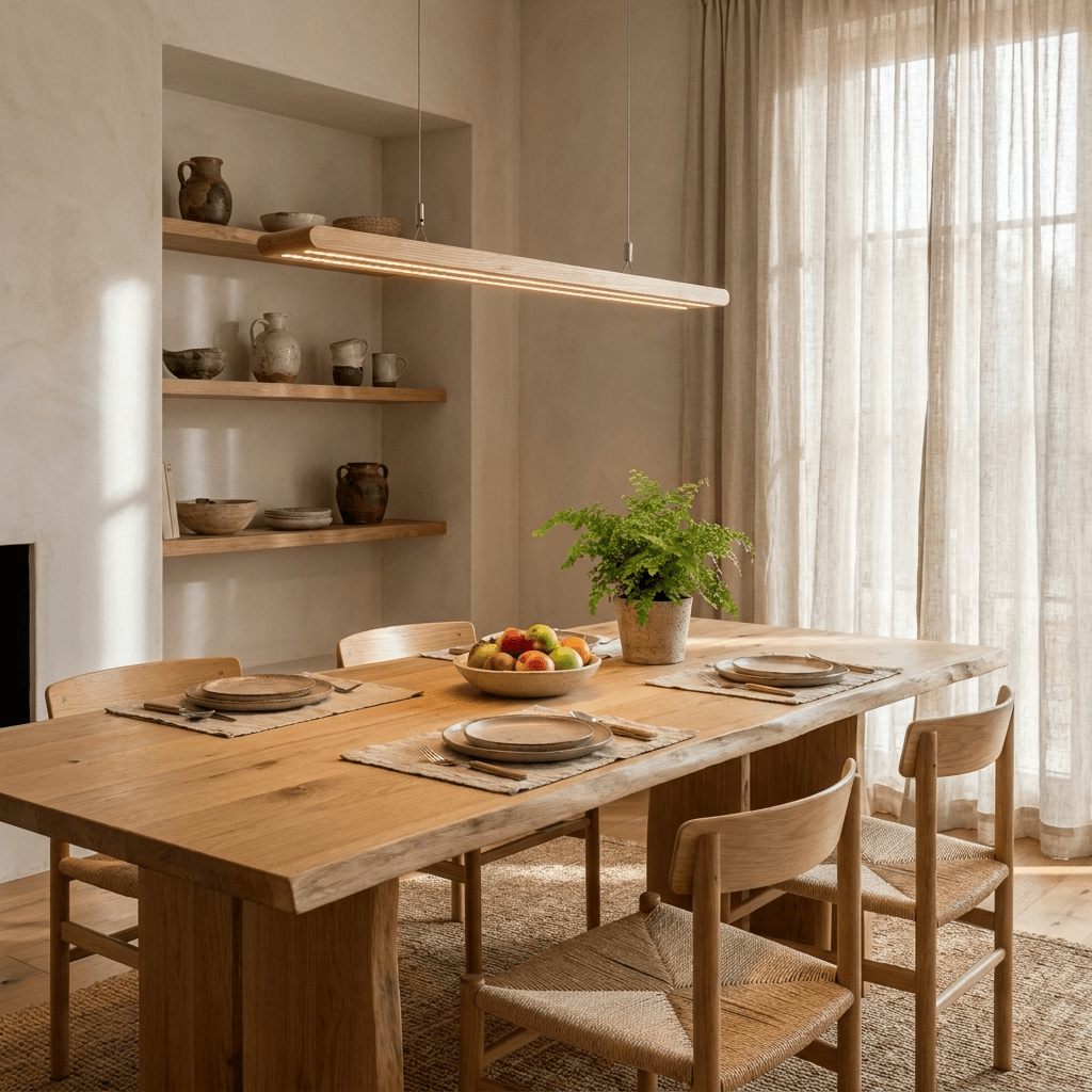 Dual Louver hout Linear hanglamp