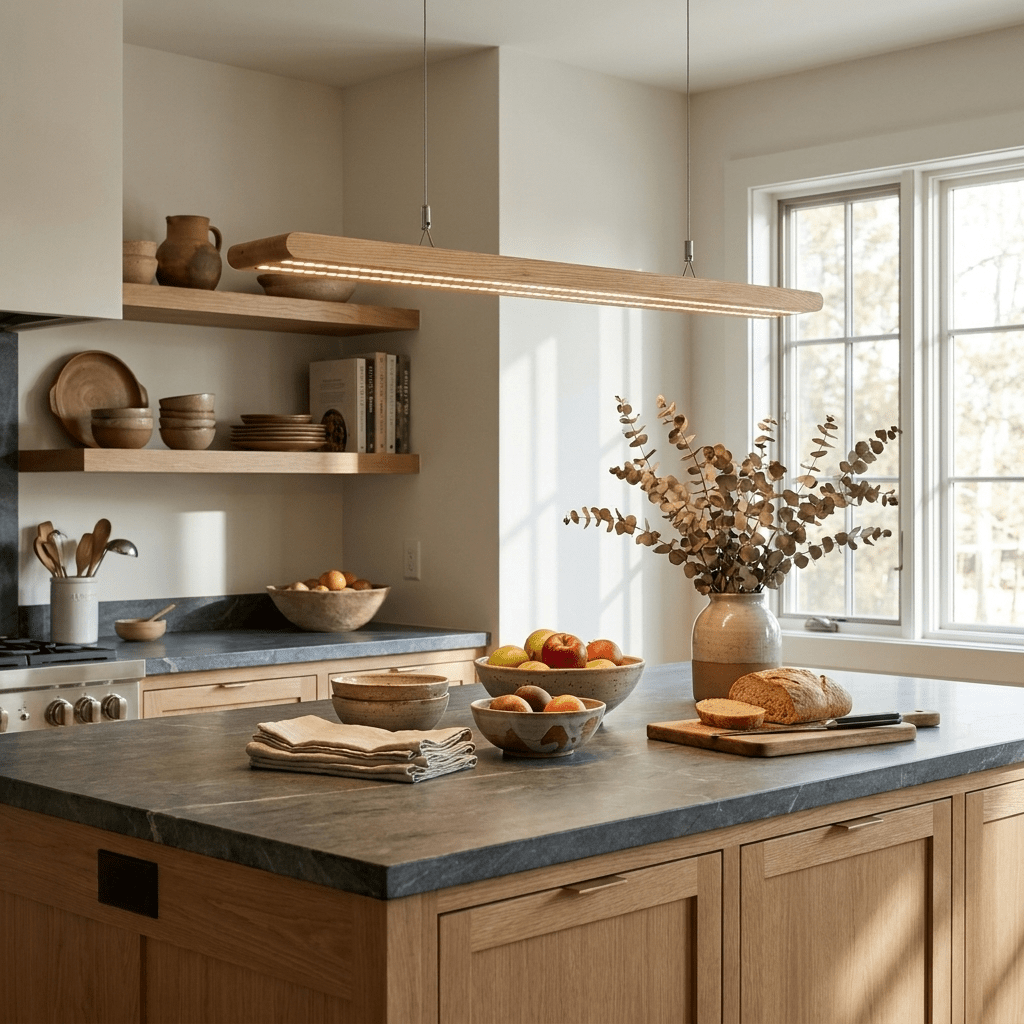 Dual Louver hout Linear hanglamp