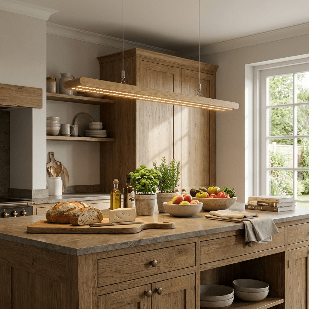 Dual Louver hout Linear hanglamp