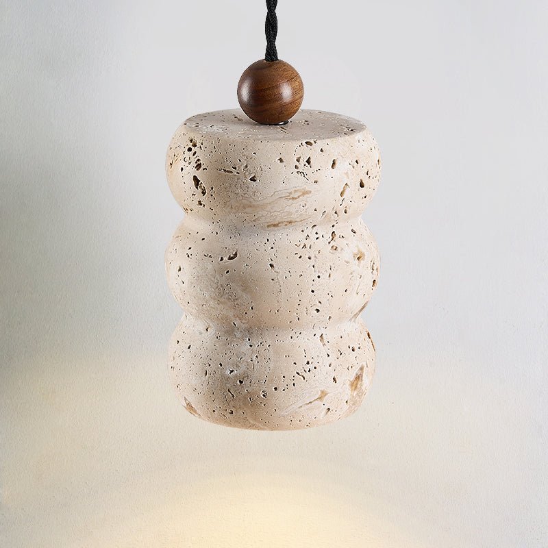 Bors Dune kiezelvormige Geel travertin hanglamp
