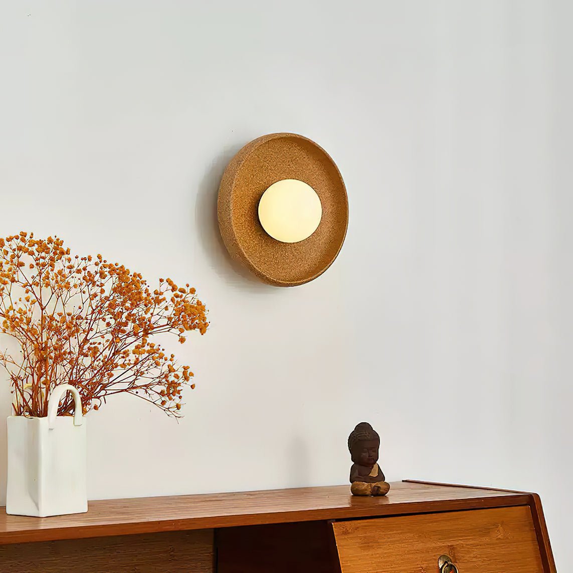 Civarir moderne minimalistische ronde wandlamp van glas en keramiek
