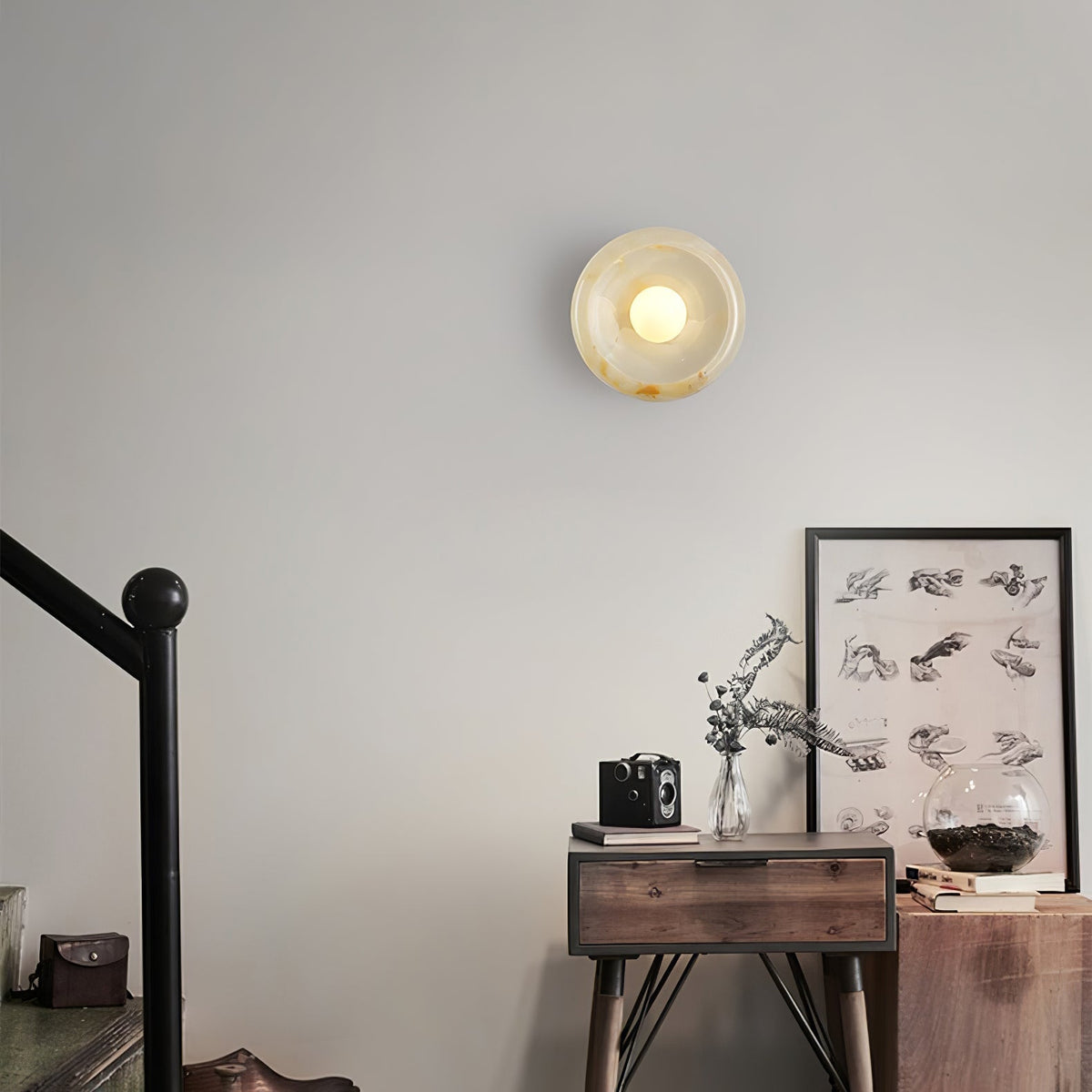 Molt Noordse kunst Jade marmer wandlamp