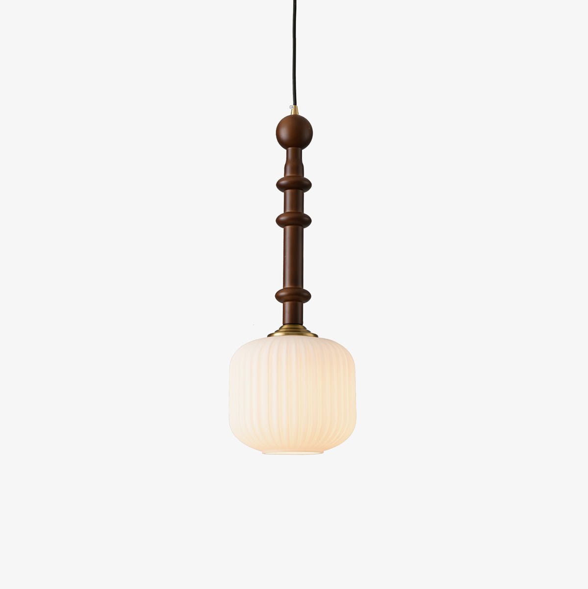 Iliror Traditionele hanglamp van Hout en glas