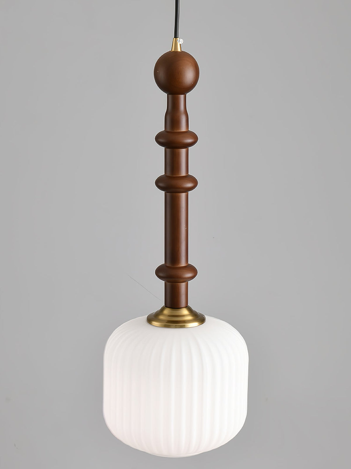 Iliror Traditionele hanglamp van Hout en glas