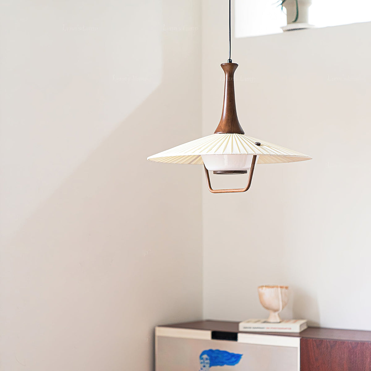 Mydorisra Traditionele klassieke hanglamp van textiel en hout