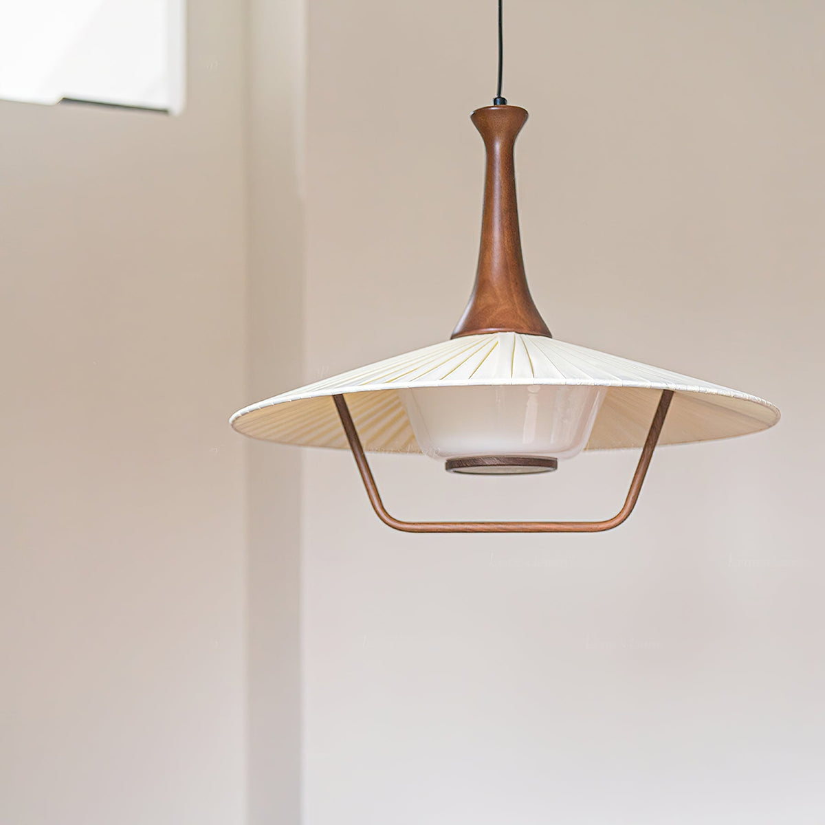 Mydorisra Traditionele klassieke hanglamp van textiel en hout