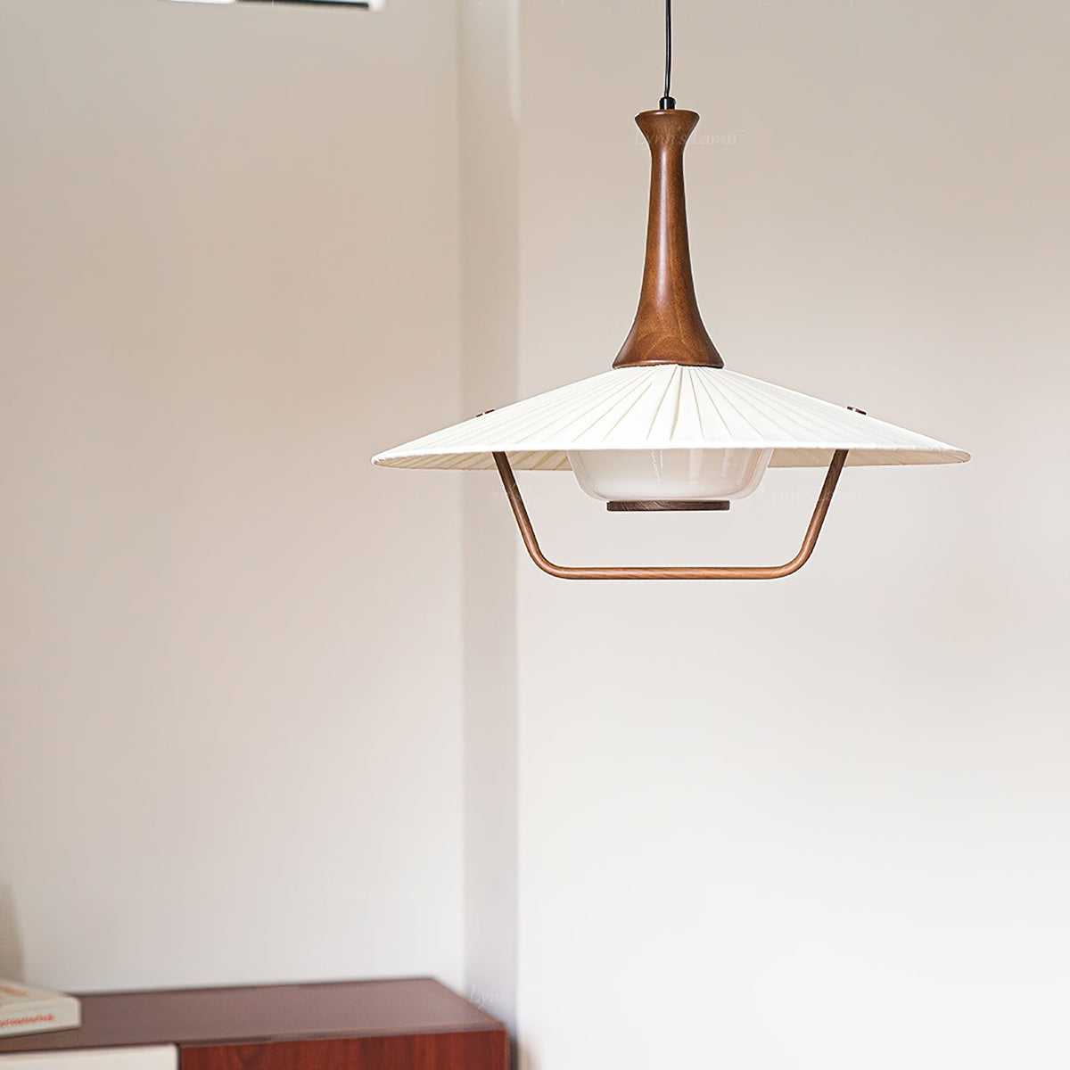 Mydorisra Traditionele klassieke hanglamp van textiel en hout