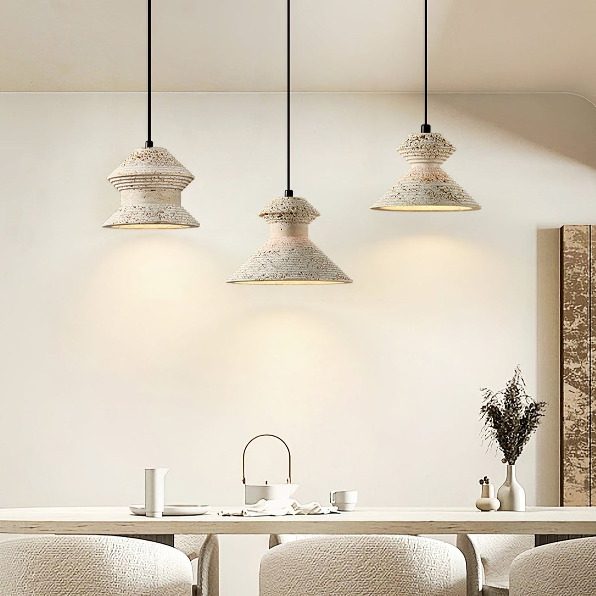 Nyrd hanglamp van geel travertin