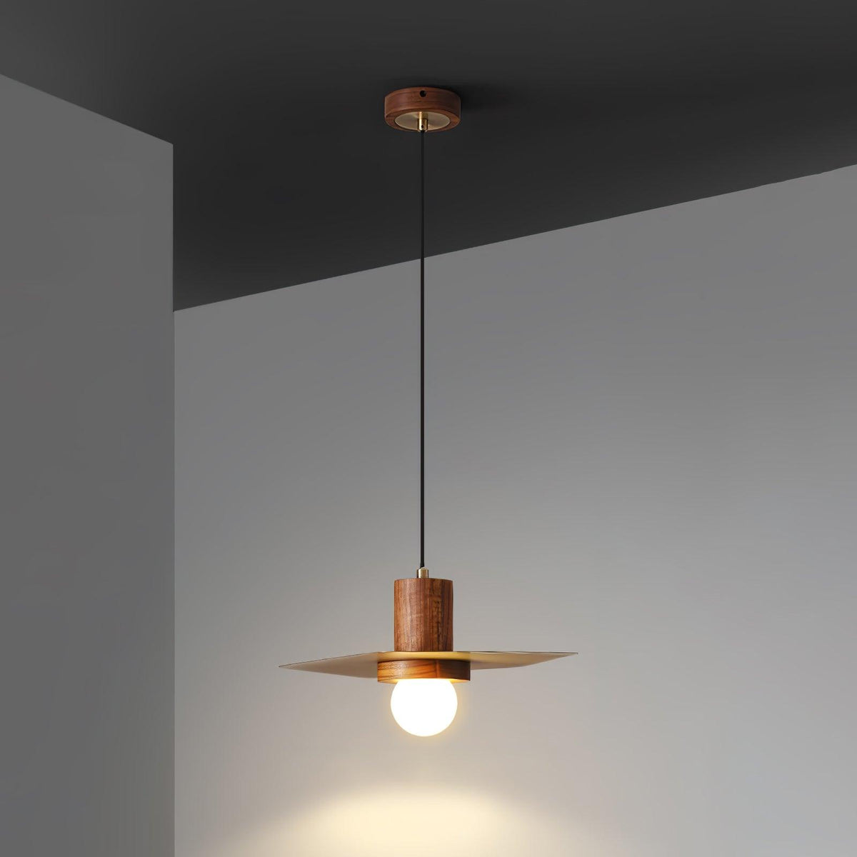 Elvoreria Premium Noordse kunst hanglamp van walnoothout