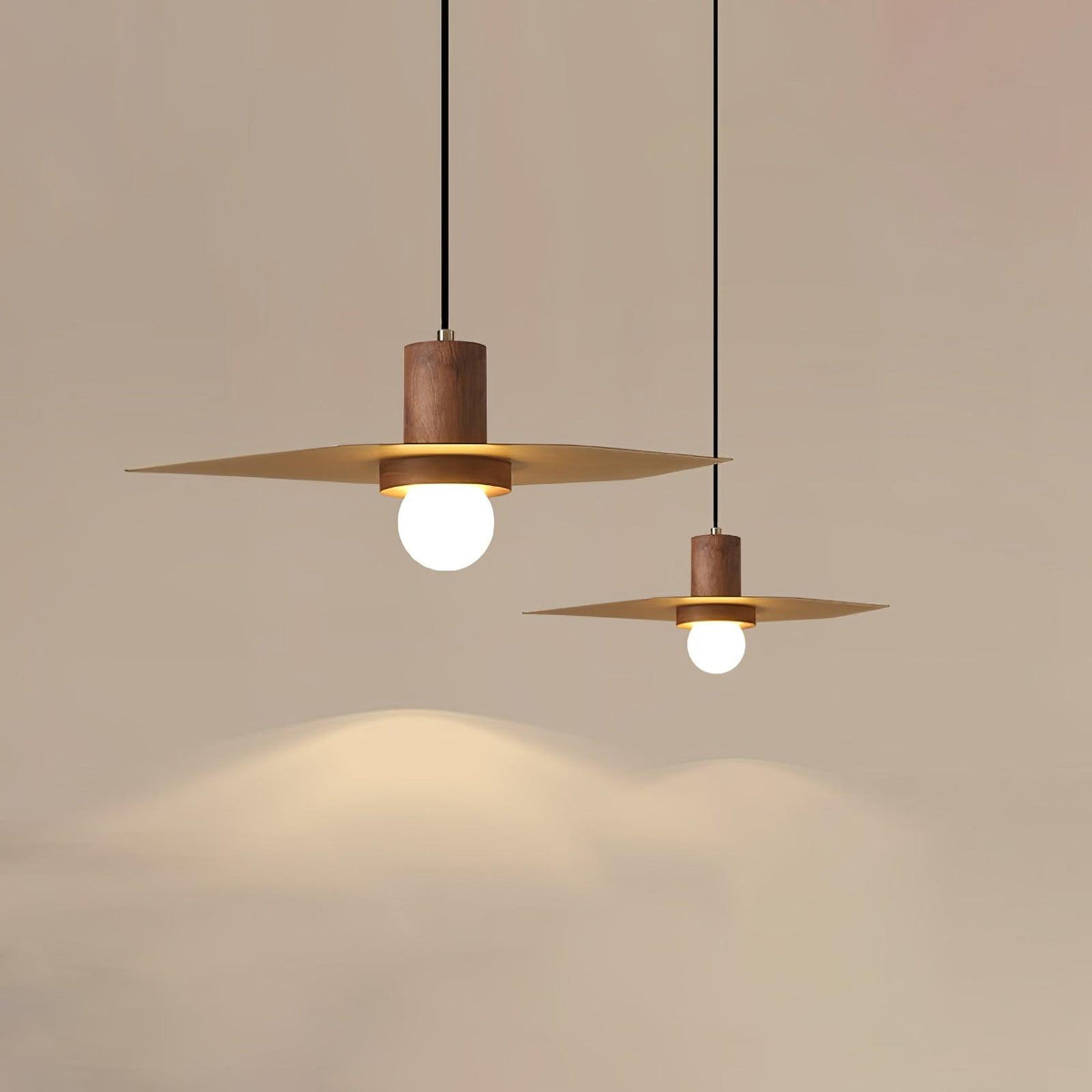 Elvoreria Premium Noordse kunst hanglamp van walnoothout