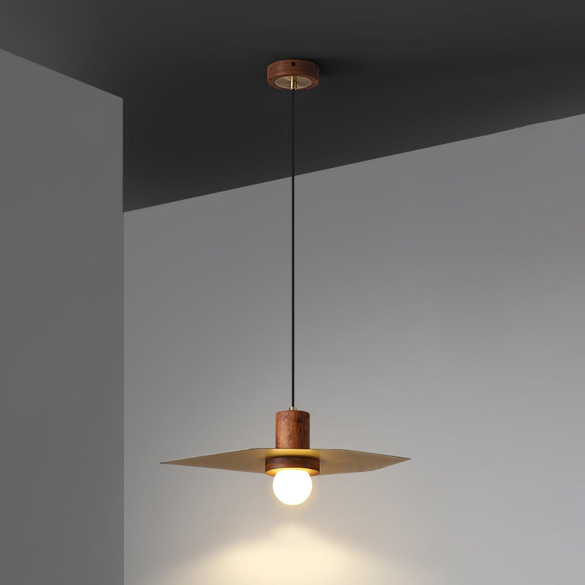 Elvoreria Premium Noordse kunst hanglamp van walnoothout