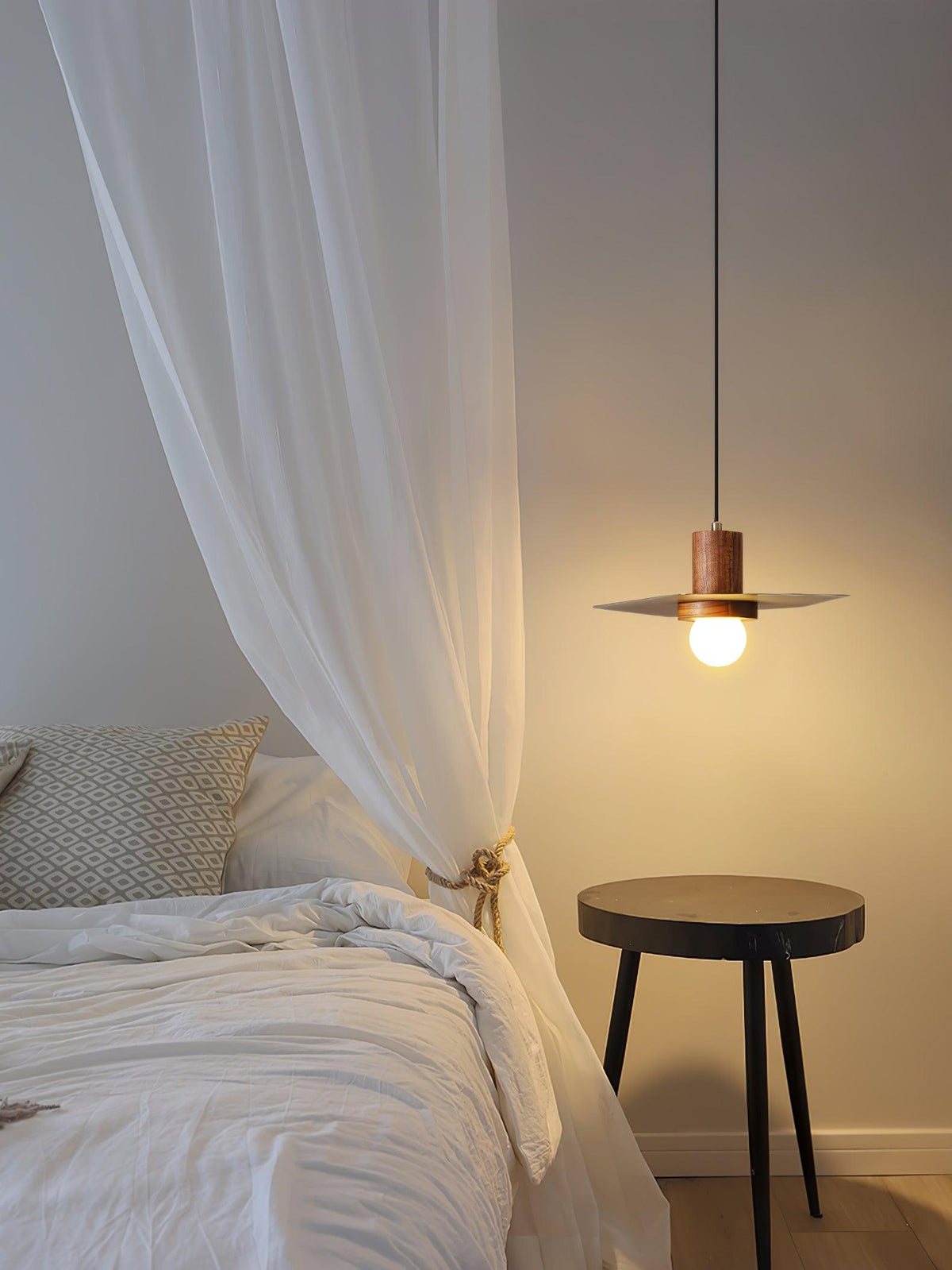 Elvoreria Premium Noordse kunst hanglamp van walnoothout
