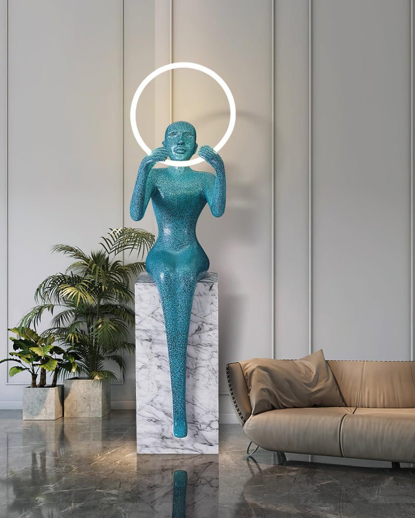Orelaielle sculpturale vloerlamp in zwart