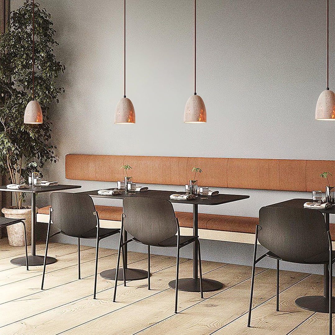 Lildes conische hanglamp van geel travertin