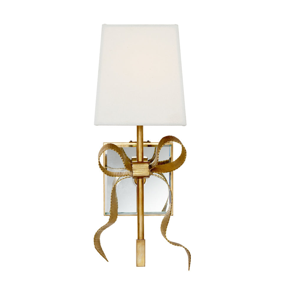 Leko wandlamp met zwarte lampenkap en goudkleurige accentboog