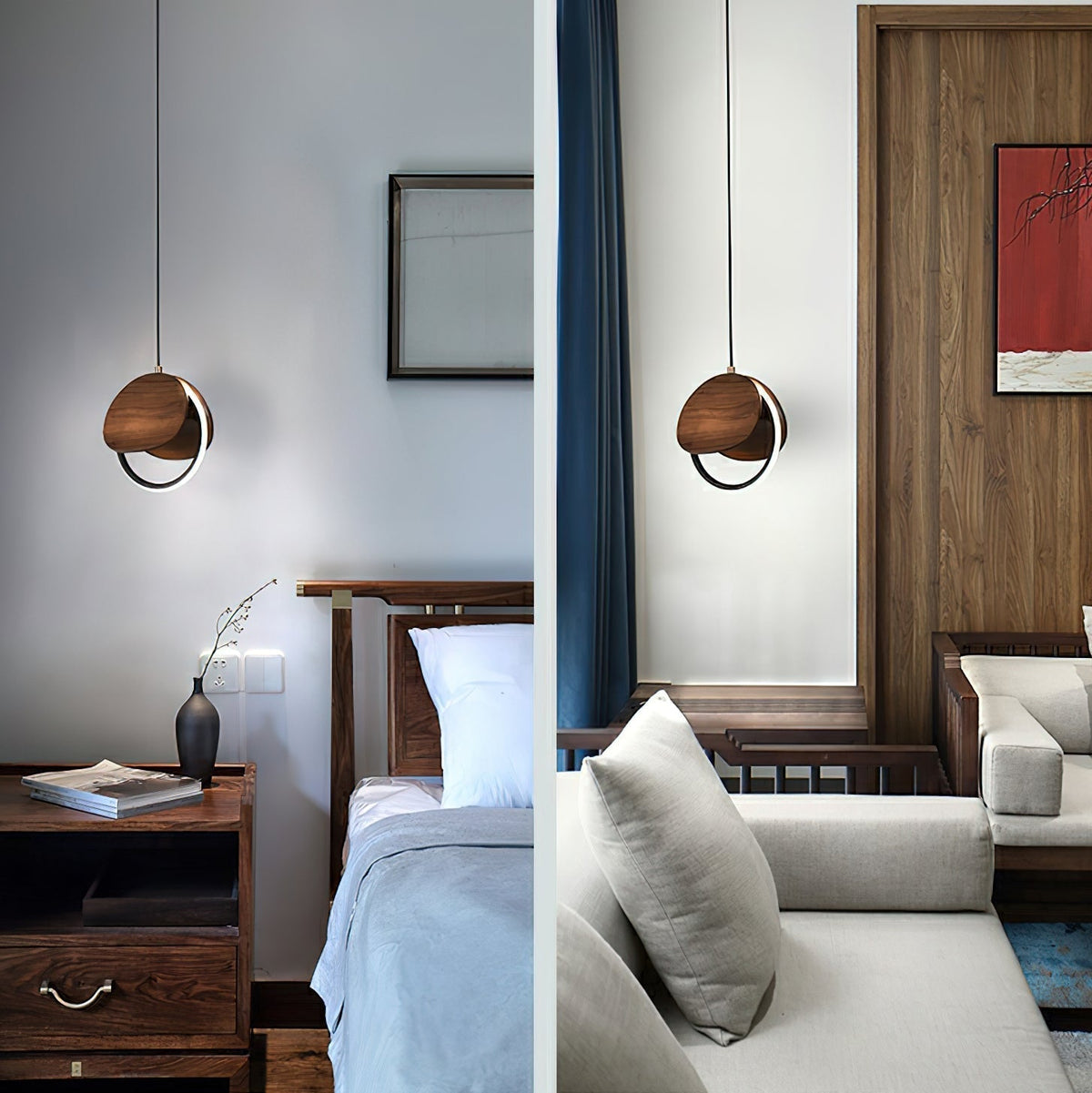 Avvelen Geometrische hanglamp van Hout