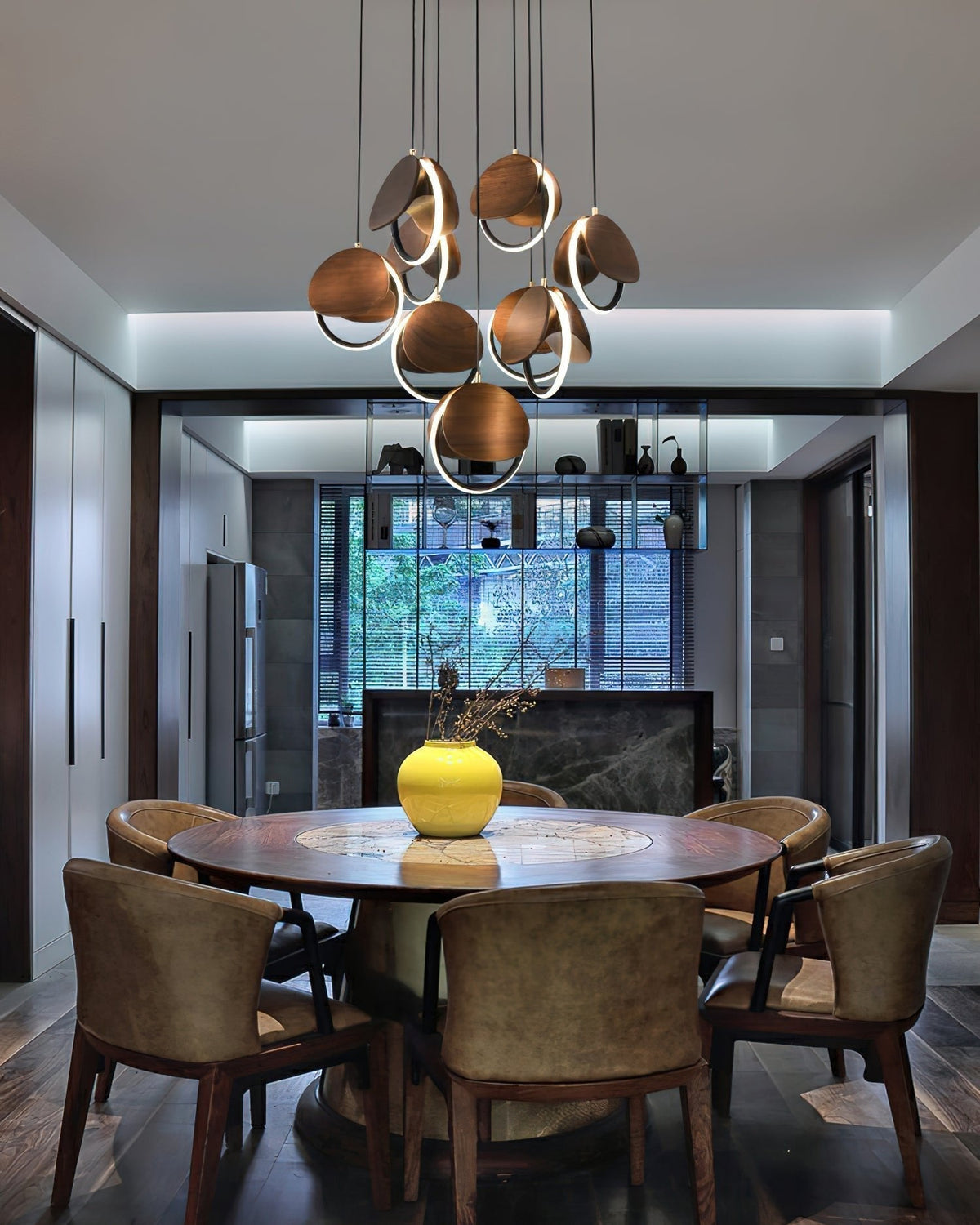 Avvelen Geometrische hanglamp van Hout