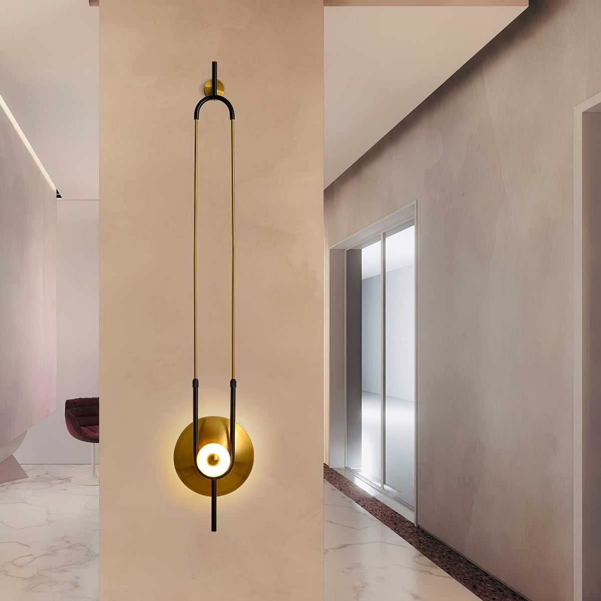 Ivory modern Minimalistisch ring Marmer Wandlamp