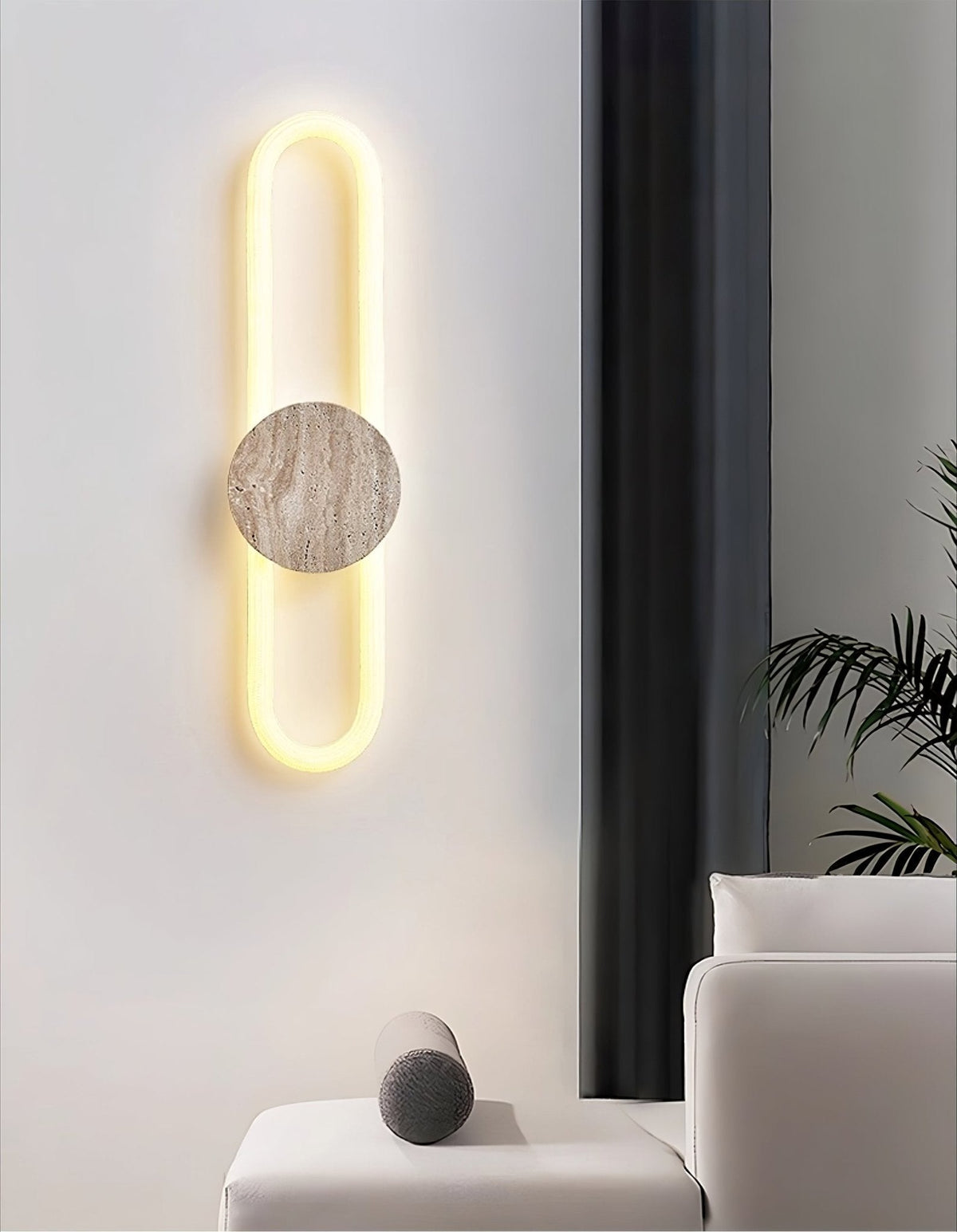 Mysolel Geel travertin wandlamp