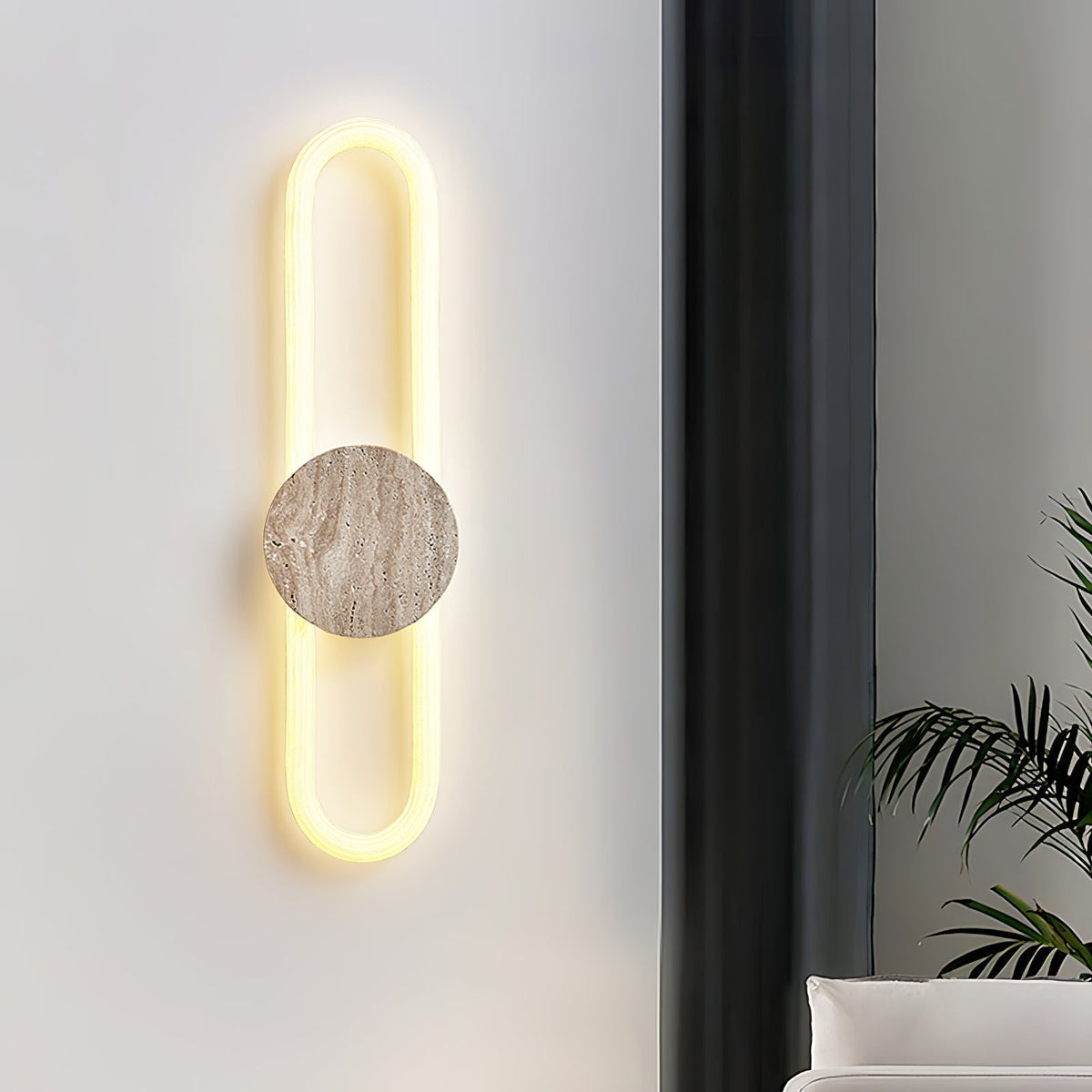 Mysolel Geel travertin wandlamp