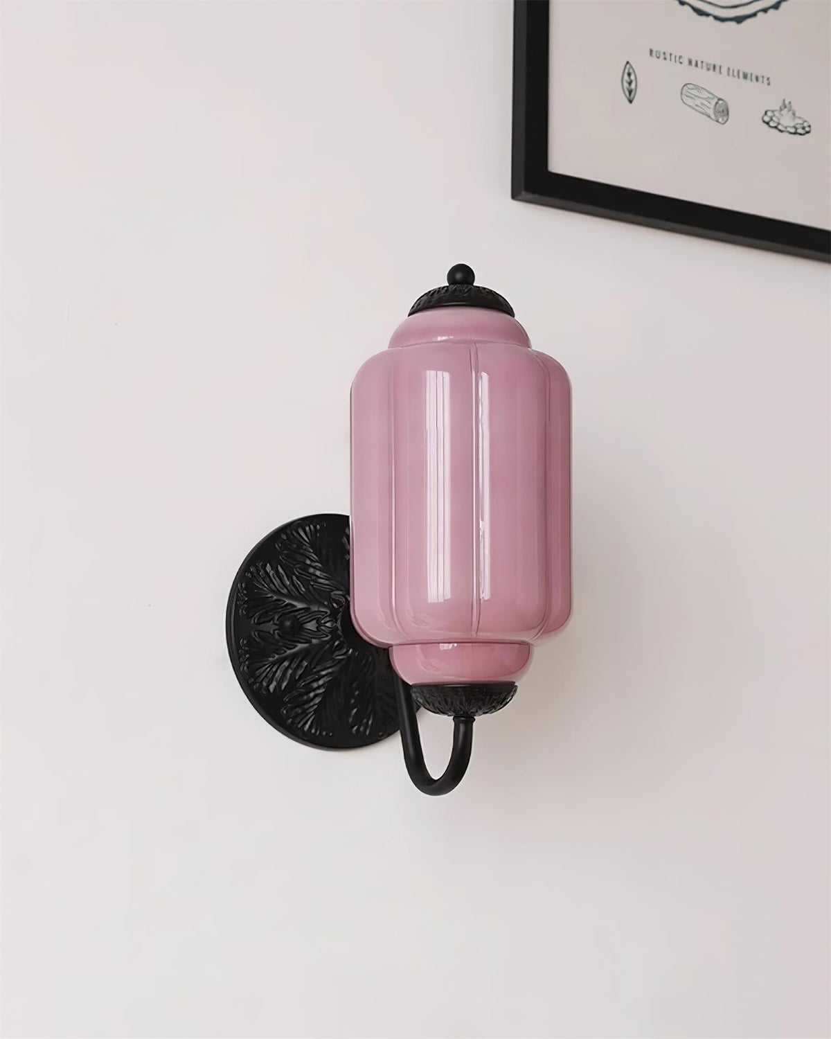 Melvane Vintage roze glazen wandlamp