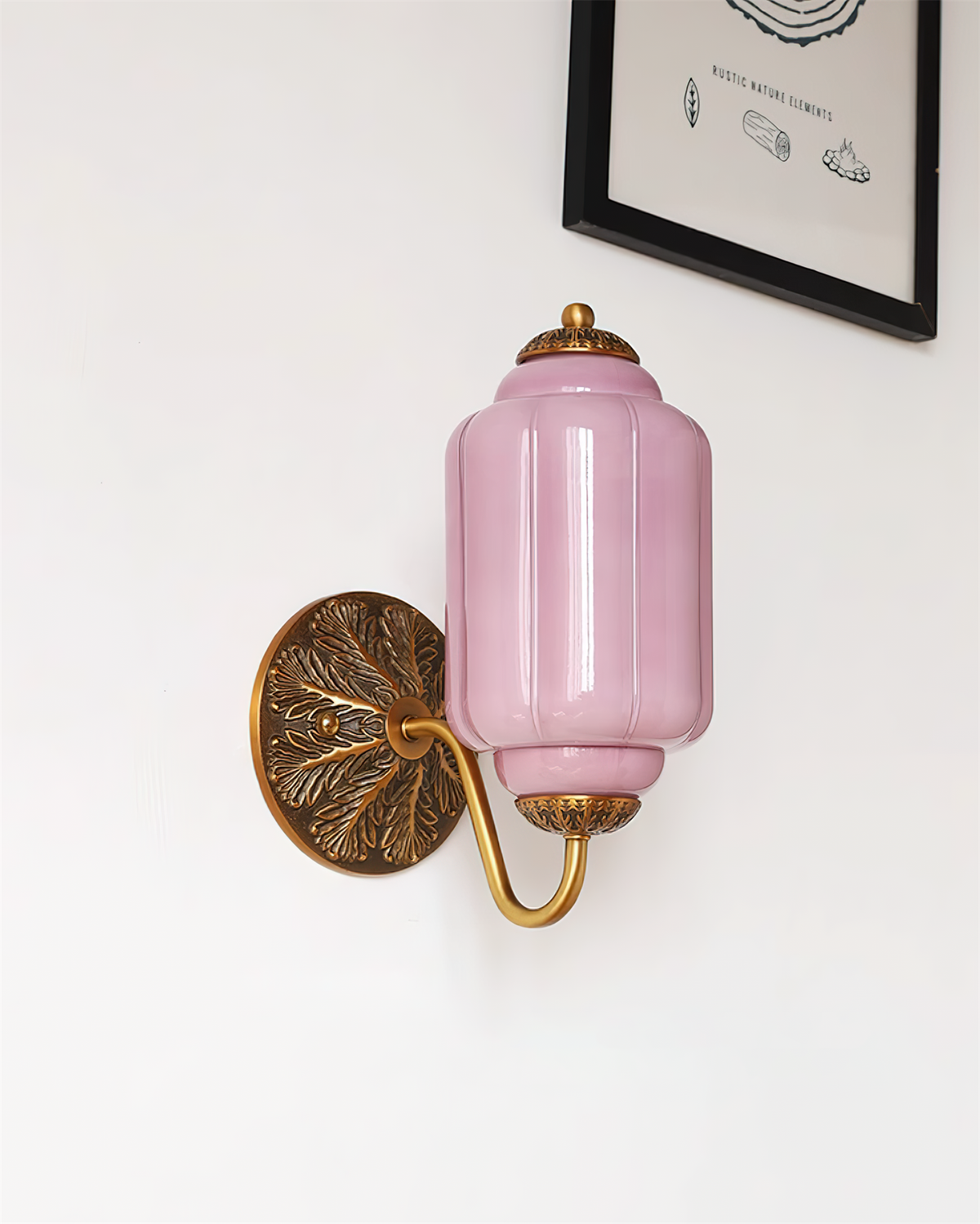 Melvane Vintage roze glazen wandlamp