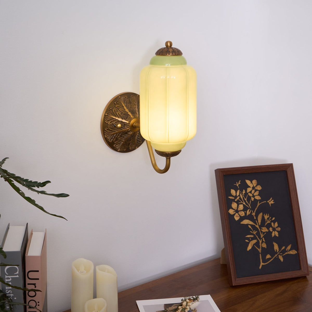 Melvane Vintage roze glazen wandlamp