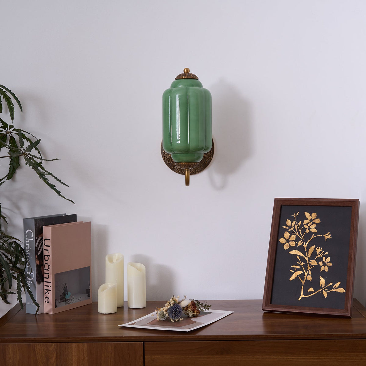 Melvane Vintage roze glazen wandlamp