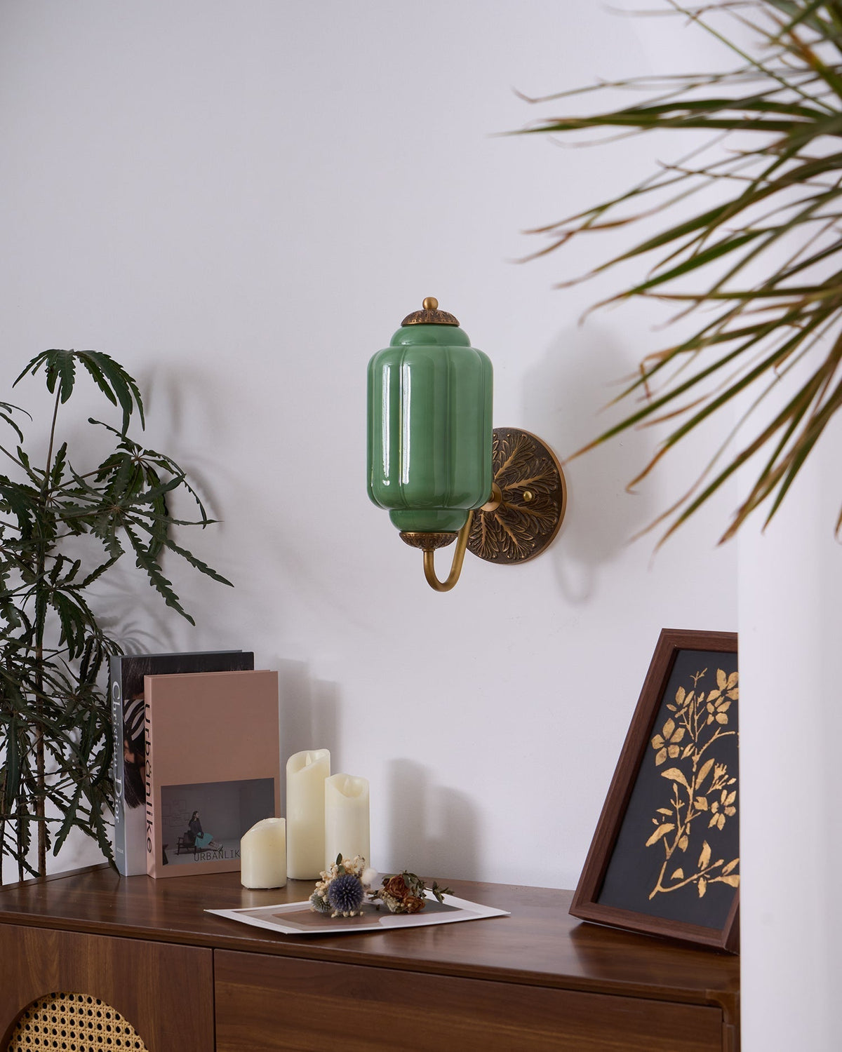 Melvane Vintage roze glazen wandlamp