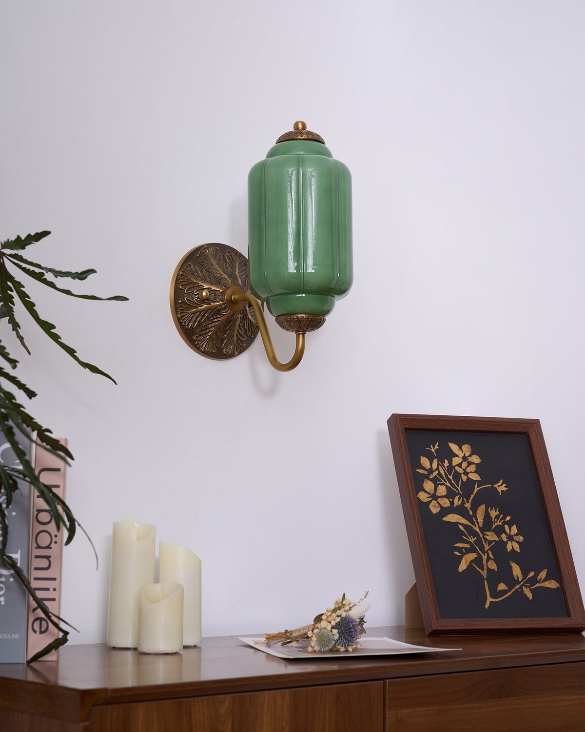 Melvane Vintage roze glazen wandlamp