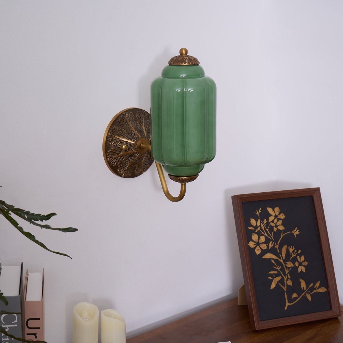 Melvane Vintage roze glazen wandlamp