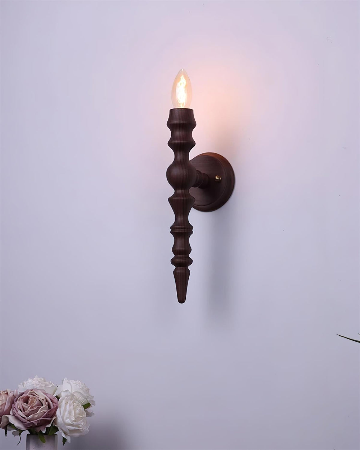 Wandlamp moderne vintage houten behuizing meerdere walnootafwerkingen