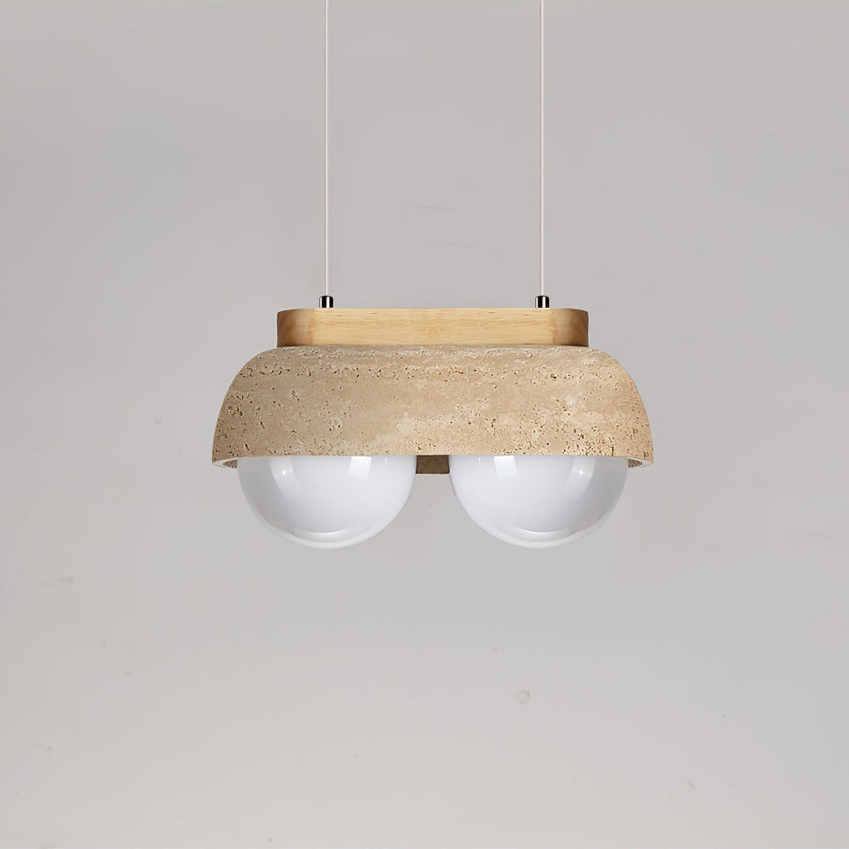 Yeln hanglamp van geel travertin
