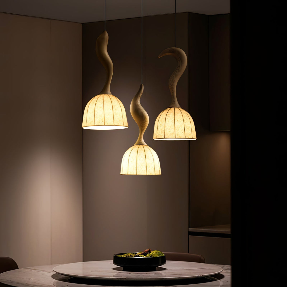 Colire Creativiteit Twisted Hout hanglamp