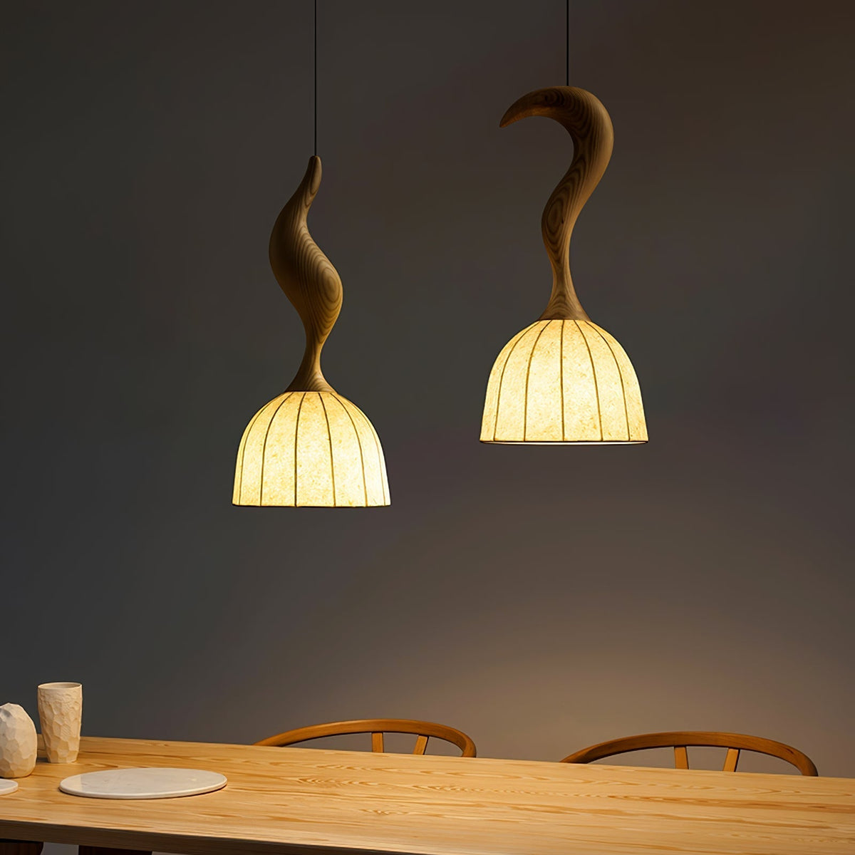 Colire Creativiteit Twisted Hout hanglamp