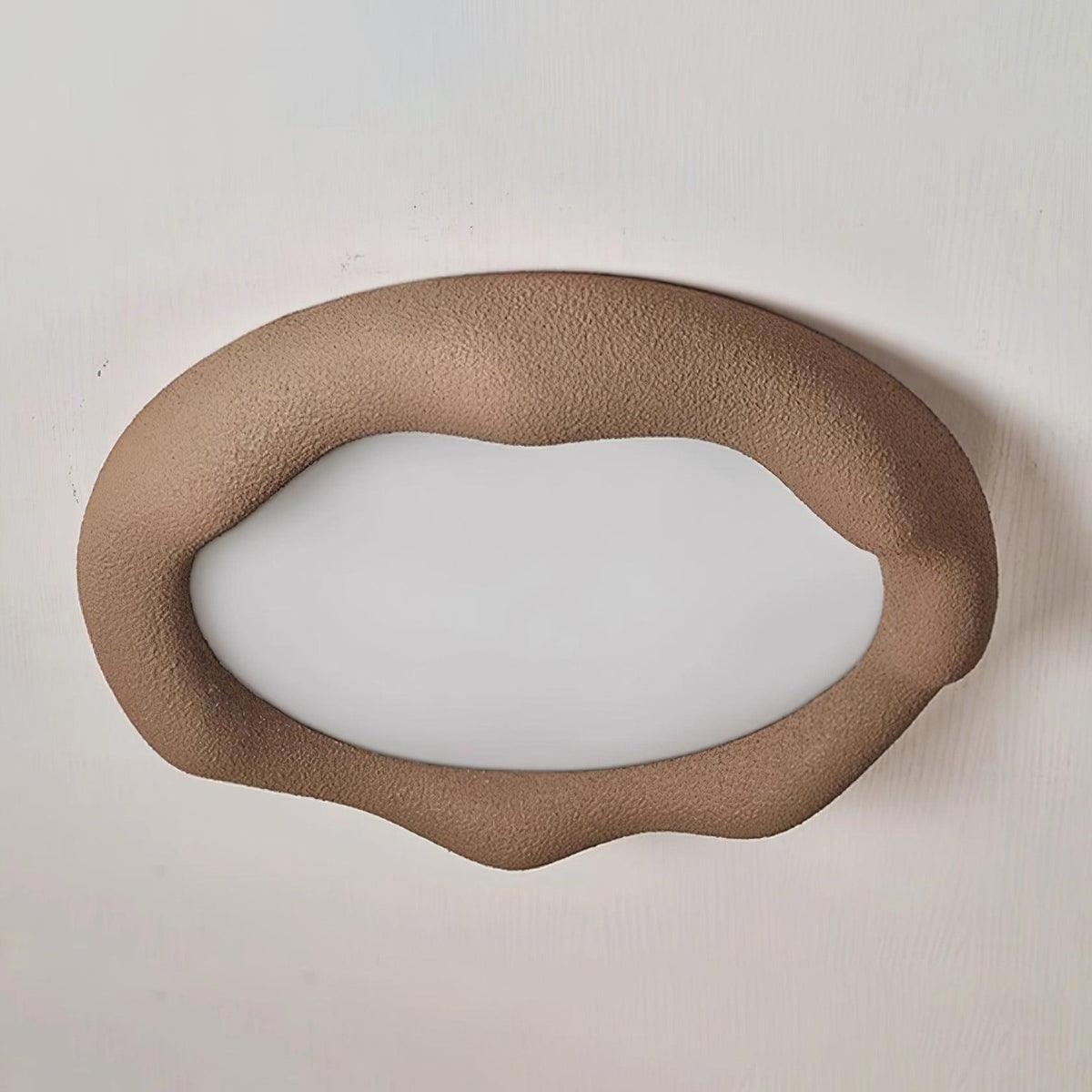 Plafondlamp met organische hars- en glasvezellichaam in beige