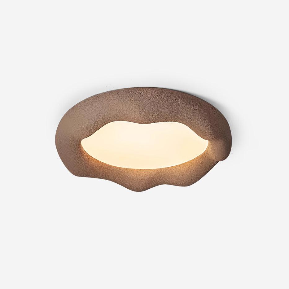 Plafondlamp met organische hars- en glasvezellichaam in beige