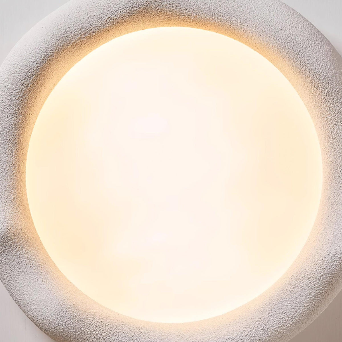 Plafondlamp met organische hars- en glasvezellichaam in beige