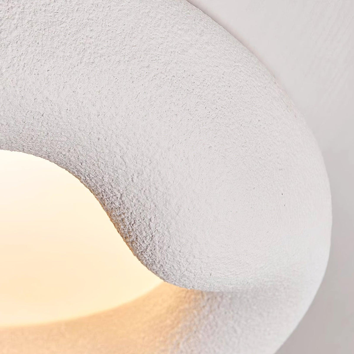 Plafondlamp met organische hars- en glasvezellichaam in beige