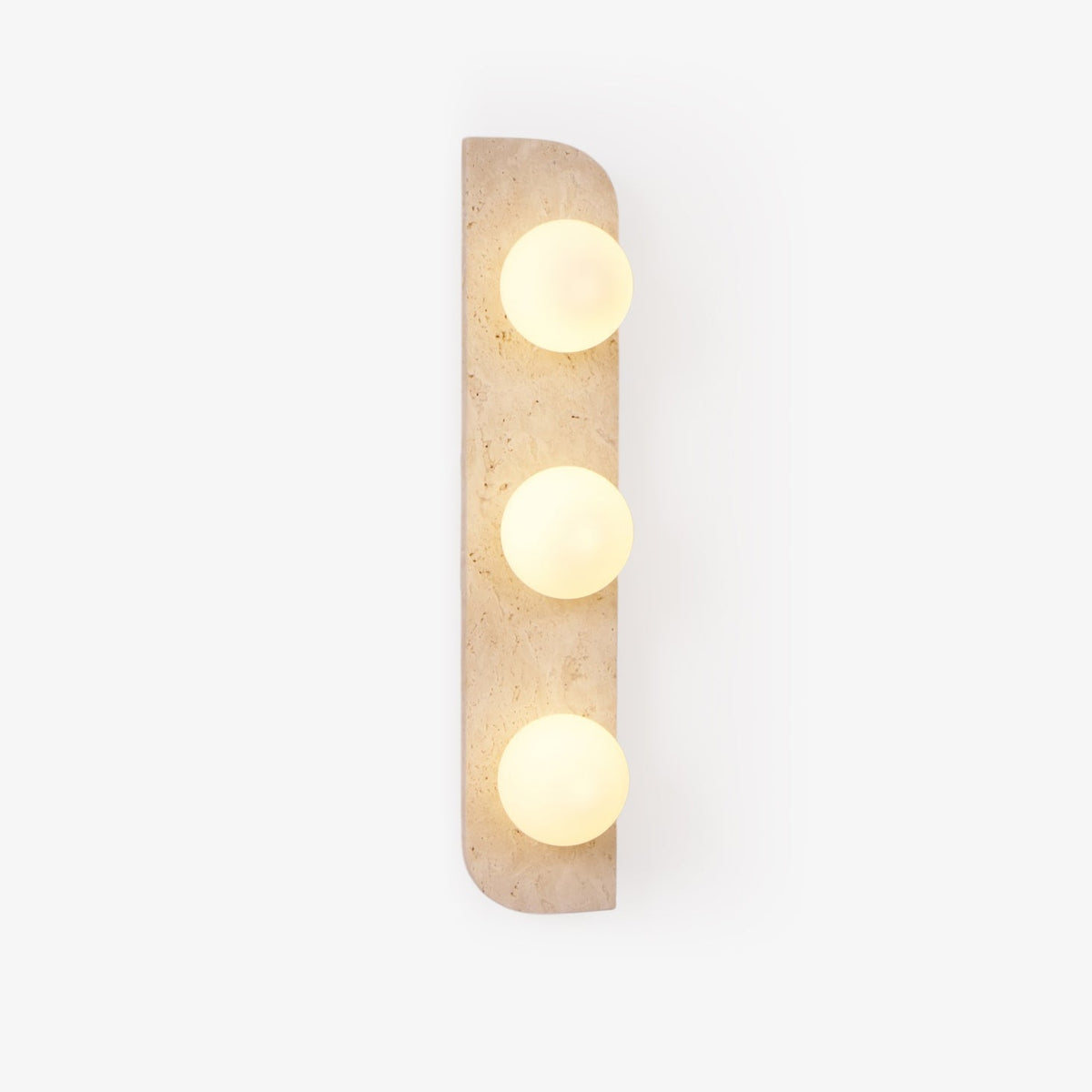 Serearia Minimalistische wandlamp van geel travertin met stekker