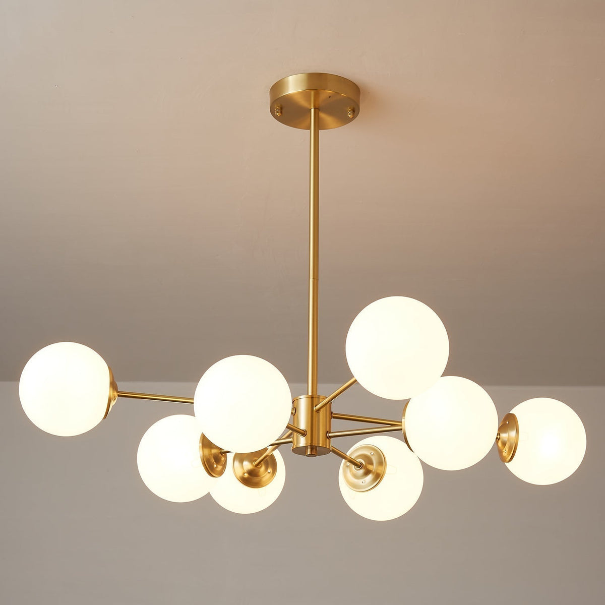Velirora kroonluchter Elysium messing matglasbollen