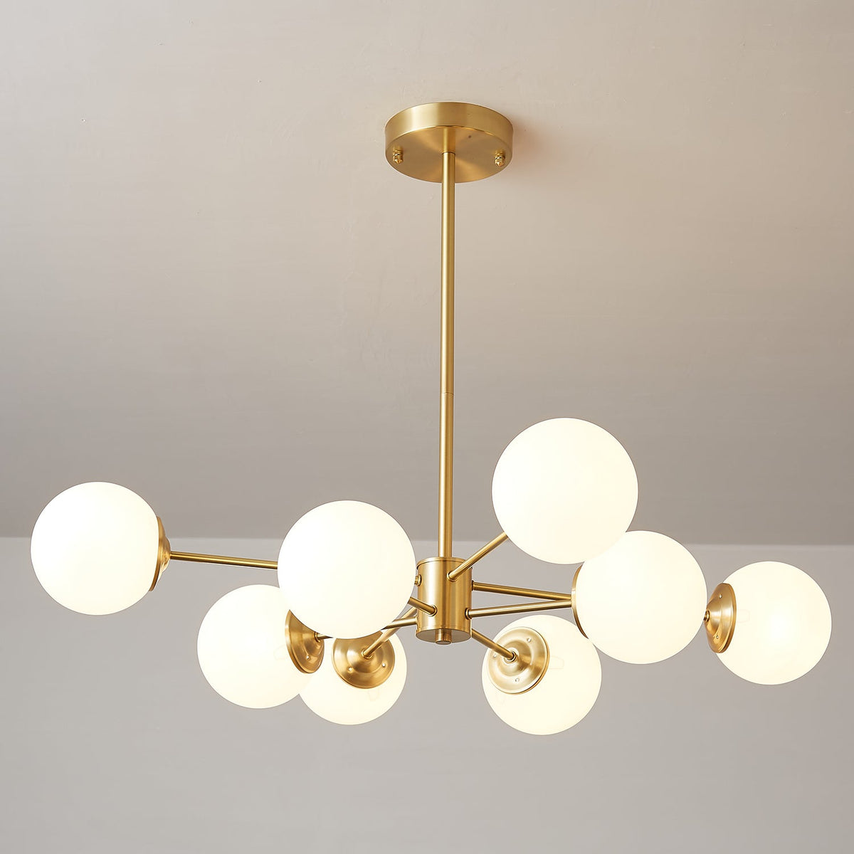 Velirora kroonluchter Elysium messing matglasbollen