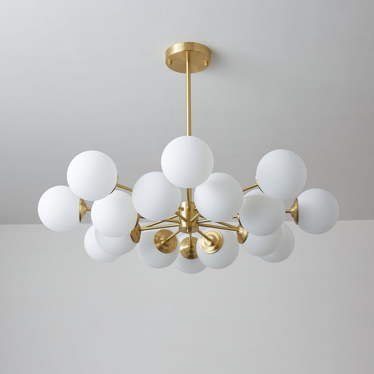 Velirora kroonluchter Elysium messing matglasbollen