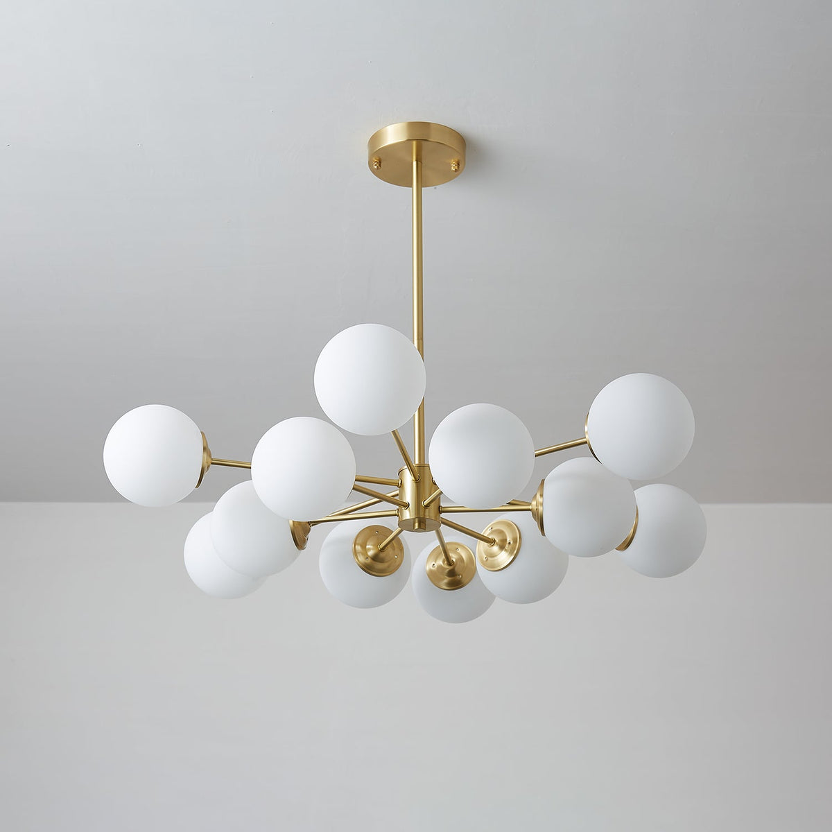 Velirora kroonluchter Elysium messing matglasbollen
